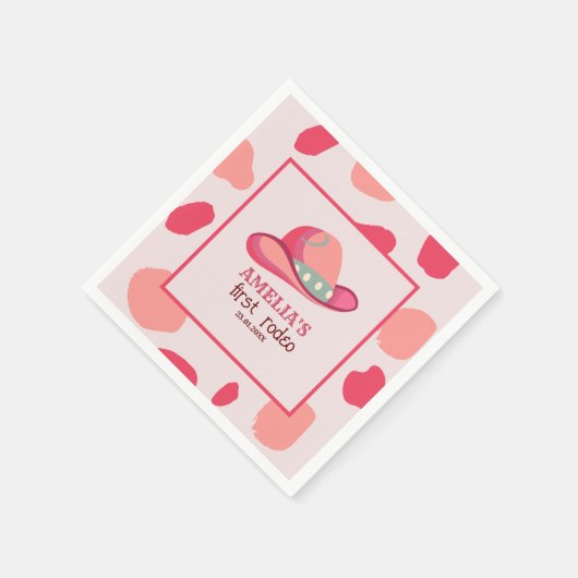 Western Eerste Rodeo Wild West Cowgirl 1e Verjaard Servet (Hoek)