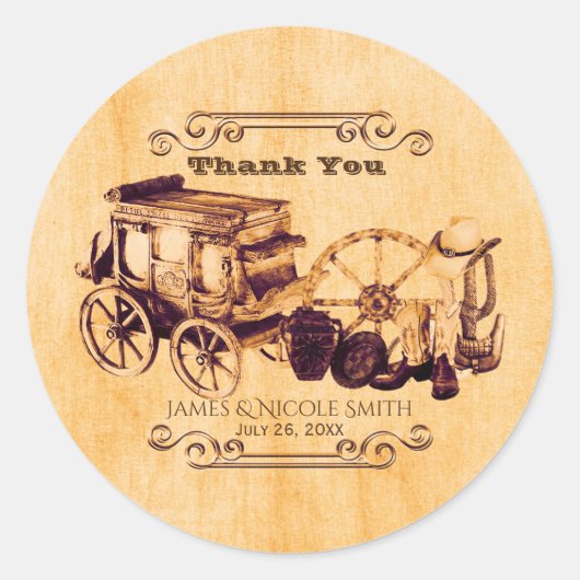 Western Elegant Bruiloft Favor Stickers (Voorkant)
