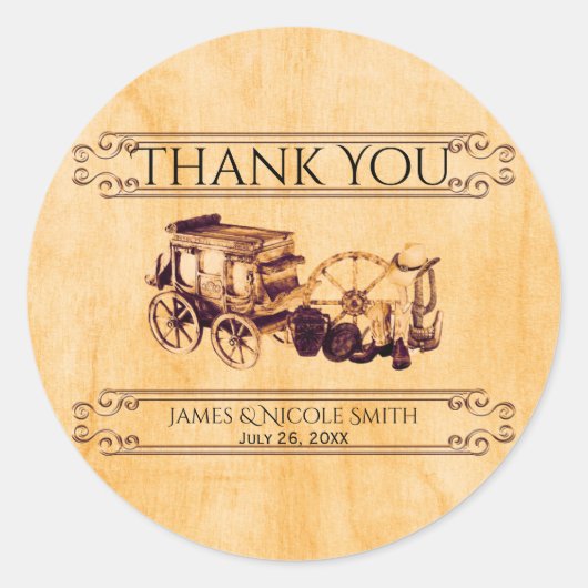 Western  Elegant Bruiloft Favor Stickers (Voorkant)