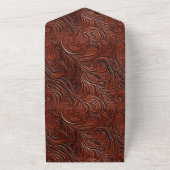 Western Elegant Bruin Blad All In One Uitnodiging (Buitenkant)