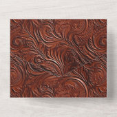 Western Elegant Bruin Blad All In One Uitnodiging (Achterkant)