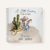 Western Elephant Cowboy Baby shower Gastenboek Notitieboek (Voorkant)