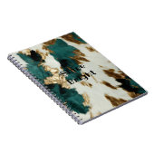Western Emerald Gold White Cowhide  Notitieboek (Rechterzijde)