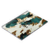 Western Emerald Gold White Cowhide  Notitieboek (Linkerzijde)