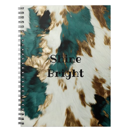 Western Emerald Gold White Cowhide  Notitieboek (Voorkant)