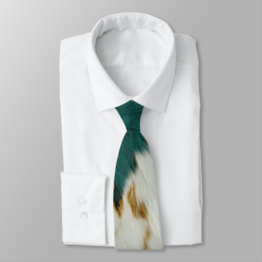 Western Emerald Gold White Cowhide  Stropdas (Gebonden)