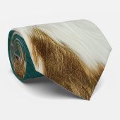 Western Emerald Gold White Cowhide  Stropdas (Opgerold)