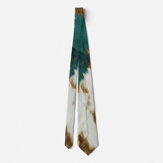 Western Emerald Gold White Cowhide  Stropdas (Achterkant)