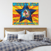 Western etiket van Star Apple - Yakima, WA Canvas Afdruk (Insitu (Slaapkamer))