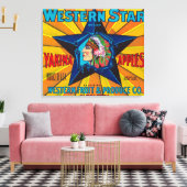 Western etiket van Star Apple - Yakima, WA Canvas Afdruk (Insitu (Woonkamer))