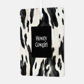 Western Farm Animal Cow Country Christmas Metalen Ornament (Voorkant links)