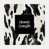 Western Farm Animal Cow Country Christmas Metalen Ornament (Voorkant)