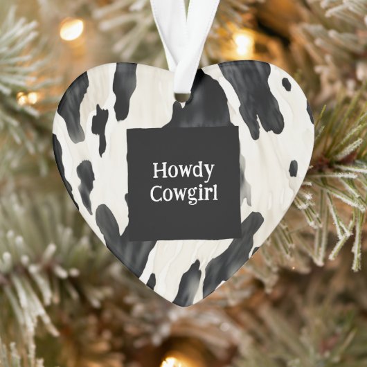 Western Farm Animal Cow Country Christmas Ornament (Boom)