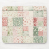 Western Farm Mint Pink Floral Quilt Patterns Muismat (Voorkant)