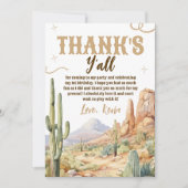 Western First Birthday Thank You Card Kaart (Voorkant)