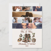 Western First Christmas As Mrs and Mr 8 Photo  Feestdagenkaart (Voorkant)