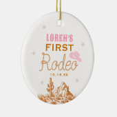 Western First Rodeo Cowgirl 1st Birthday Keramisch Ornament (Rechts)
