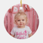 Western First Rodeo Cowgirl 1st Birthday Keramisch Ornament (Achterkant)