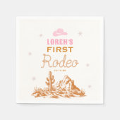 Western First Rodeo Cowgirl 1st Birthday Servet (Voorkant)