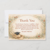 Western Floral Graduation Party Bedankkaart (Voorkant)