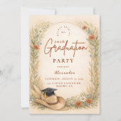 Western Floral Graduation Party Kaart (Voorkant)