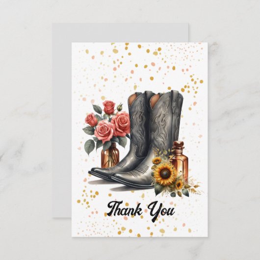 Western fluistert dank u bedankkaart (Voorkant / Achterkant)