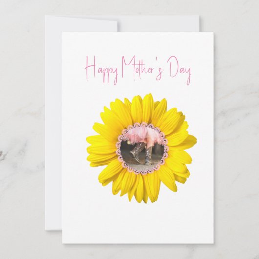 Western Foral Yellow Zonnebloempassen Moederdag Feestdagenkaart (Voorkant)