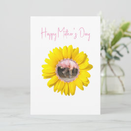 Western Foral Yellow Zonnebloempassen Moederdag Feestdagenkaart