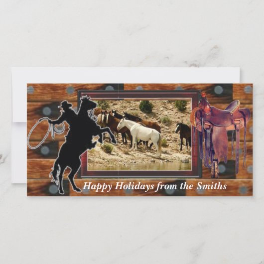 Western fotokaart feestdagenkaart (Voorkant)