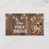 Western Free Drink Birthday Party Card Ticket (Voorkant)