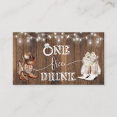 Western Free Drink Wedding Reception Card Ticket (Voorkant)