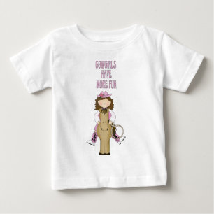 Western Fun. Cowgirl/paard 2T - 4T LS T-shirt