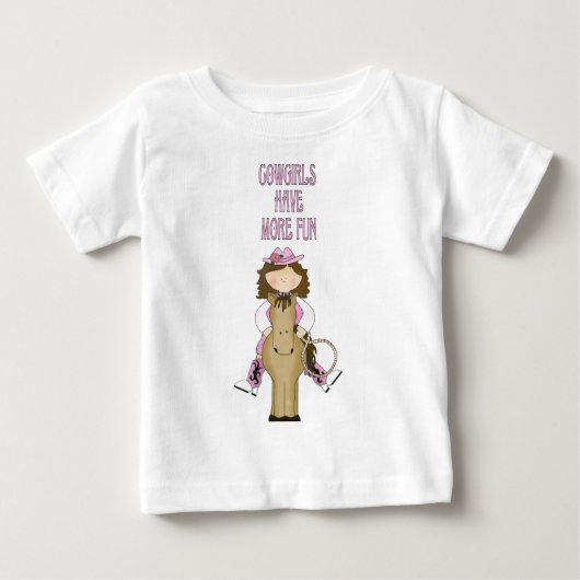Western Fun. Cowgirl/paard 2T - 4T LS T-shirt (Voorkant)