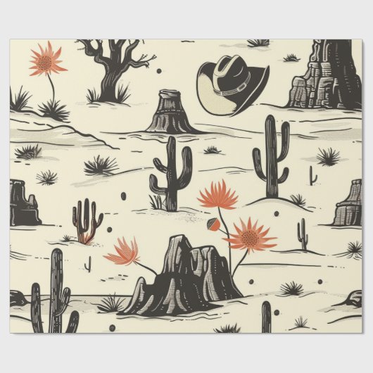 Western gebergte cadeaupapier (Vlak)