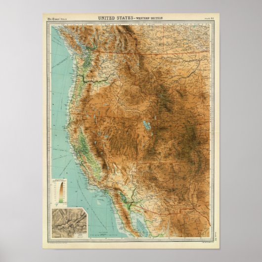 Western gedeelte Verenigde Staten Poster (Voorkant)