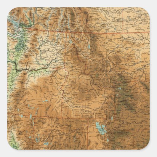 Western gedeelte Verenigde Staten Vierkante Sticker (Voorkant)