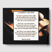 Western gedenkteken voor Zadels en Cowboy Gastenboek (Achterkant)