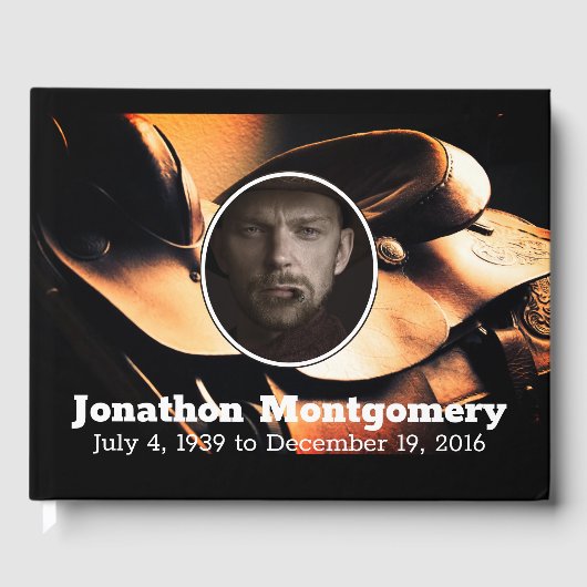 Western gedenkteken voor Zadels en Cowboy Gastenboek (Voorkant)