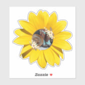 Western, Geel Zonnebloem, Laarzen & Pet in Centrum Sticker (Vel)