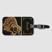 Western geïnspireerd akoestisch gitaarontwerp bagagelabel (Voorkant (horizontaal))