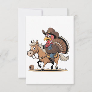 Western Gekookte Turkije Thanksgiving Cowboy Cowgi Bedankkaart