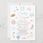Western Gender Reveal Cowboy or Cowgirl Kaart (Voorkant)