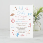 Western Gender Reveal Cowboy or Cowgirl  Kaart (Staand voorkant)