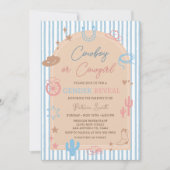 Western Gender Reveal Cowboy or Cowgirl Stripe Kaart (Voorkant)