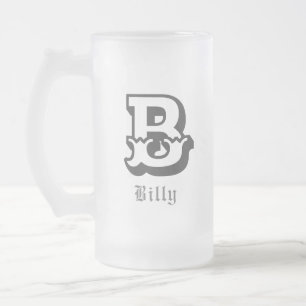 Western gepersonaliseerd monogram matglas bierpul