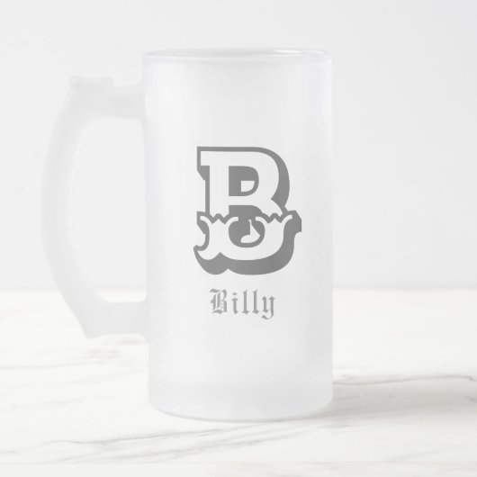 Western gepersonaliseerd monogram matglas bierpul (Links)