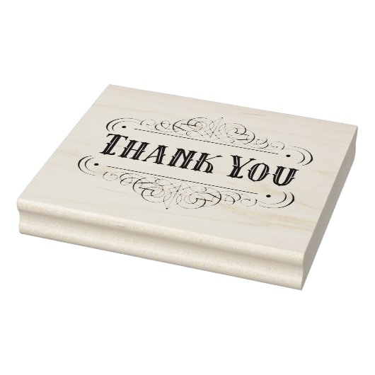 Western geplakt kalligrafisch Ornament Dank u Rubberstempel (Stempel)