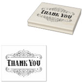 Western geplakt kalligrafisch Ornament Dank u Rubberstempel (Gestempeld)
