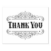 Western geplakt kalligrafisch Ornament Dank u Rubberstempel (Afrduk)