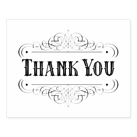 Western geplakt kalligrafisch Ornament Dank u Rubberstempel (Afrduk)